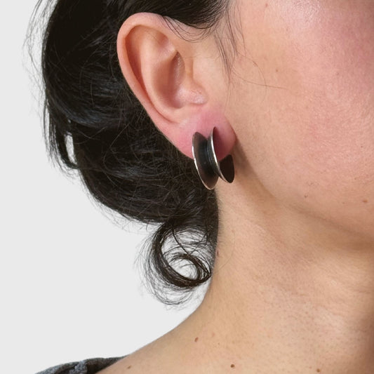 Zilveren diabolo oorbellen