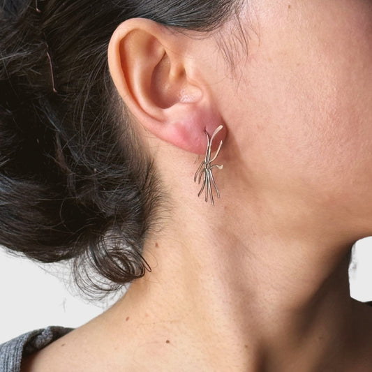 Zilveren waai oorbellen