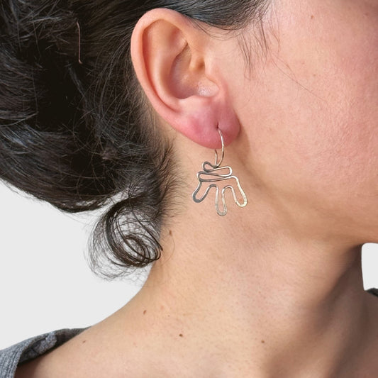 Zilveren golfjes oorbellen