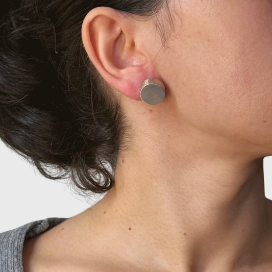 Zilveren trommel oorbellen