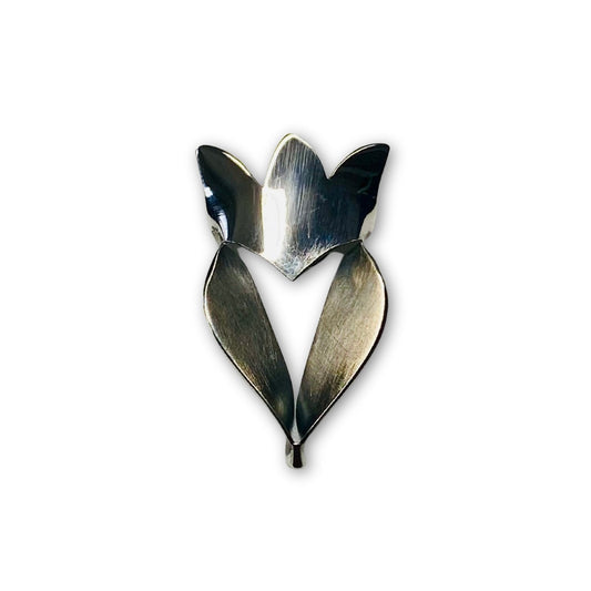 Broche zilveren tulp