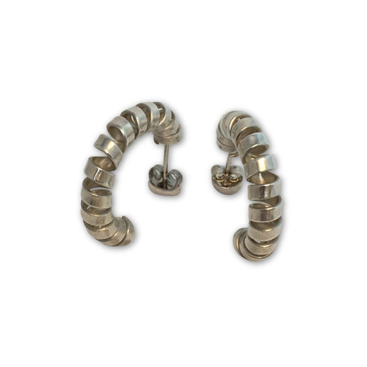 Zilveren spiraal oorbellen