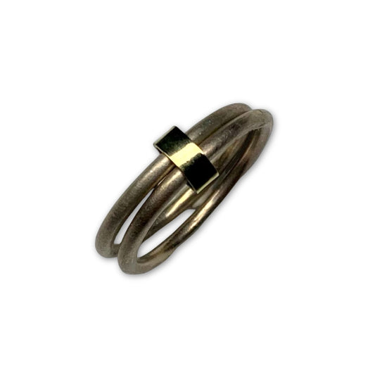 Ring met gouden buisje