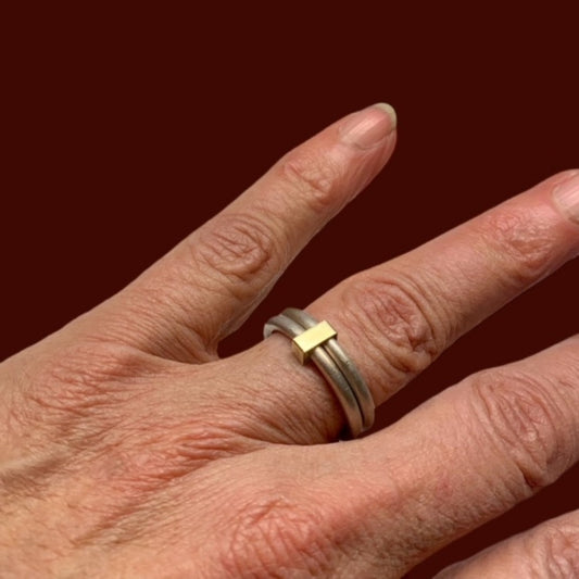 Ring met gouden buisje