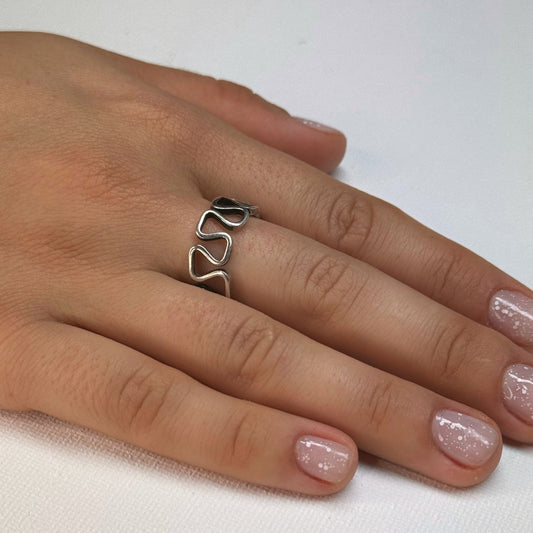 Zilveren zigzag ring