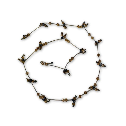 Zilveren stokjes collier met swarovski kristal