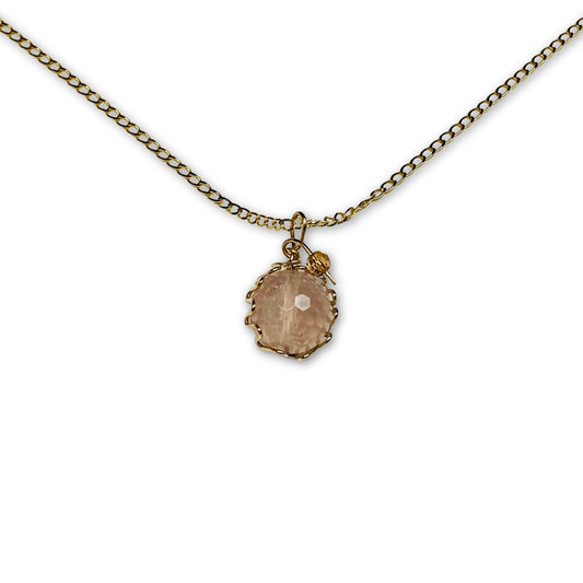 Uniek collier met rozenkwarts