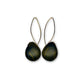 Lange gold-filled oorbellen met vintage glas