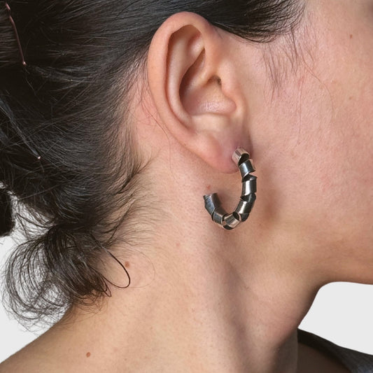 Zilveren spiraal oorbellen