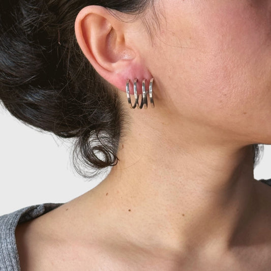 Vier ringen oorbellen