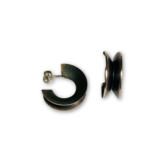 Zilveren diabolo oorbellen