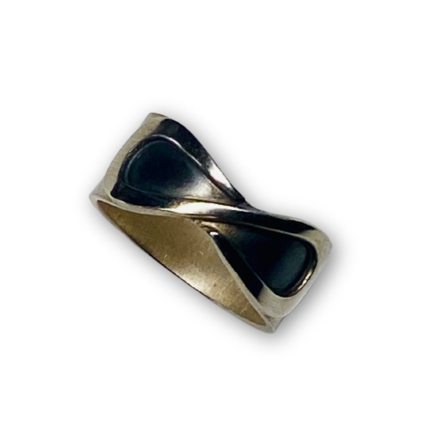 Brede zilveren ring met infinity symbool