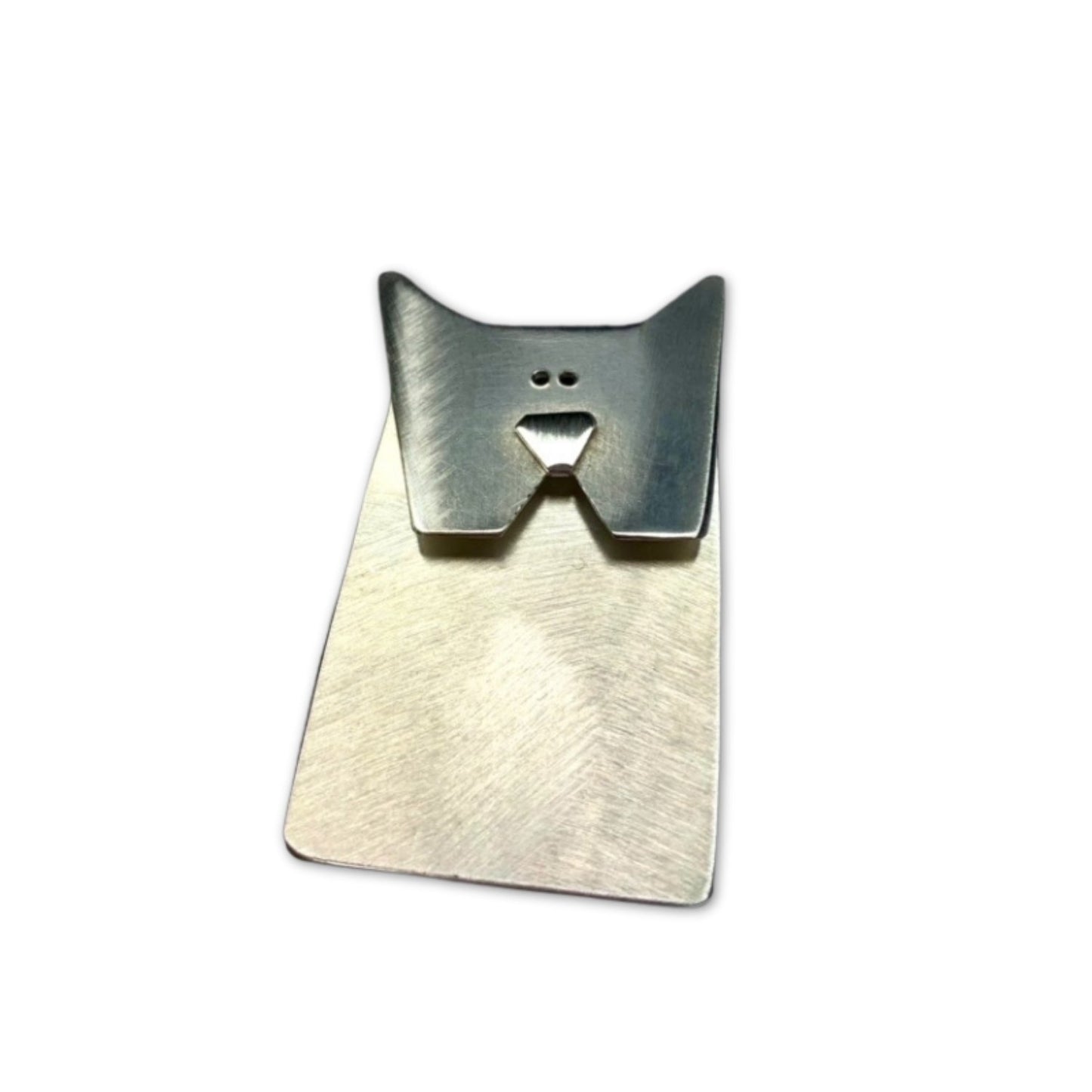 Zilveren katje broche