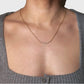 Verguld collier met witte swarovski kristallen