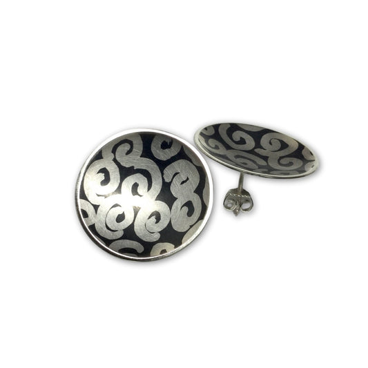 Zilveren schotel oorbellen