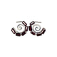 Zilveren glas creool oorbellen met spiralen blauw