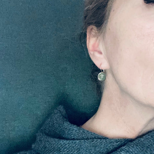 Gold-filled spiraal oorbellen met aventurijn