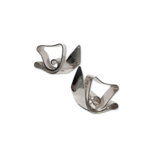 Zilveren lint tulp oorbellen