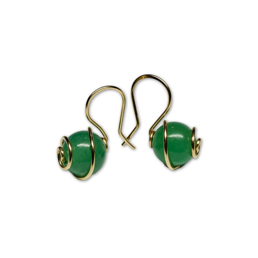 Gold-filled spiraal oorbellen met aventurijn