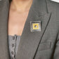 Zilveren broche met bladgoud ster