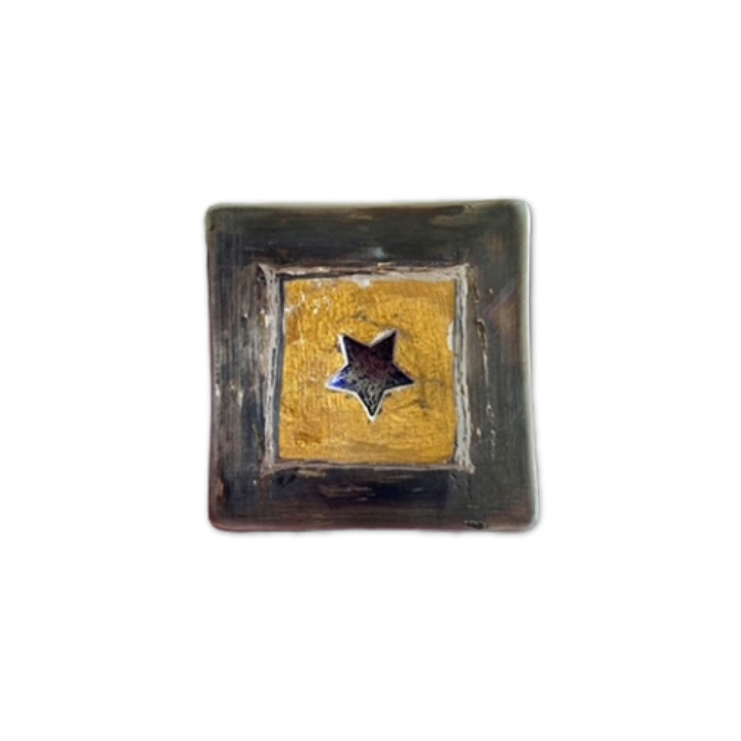 Zilveren broche met bladgoud ster