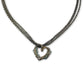 Zilver hart op drievoudig staal collier