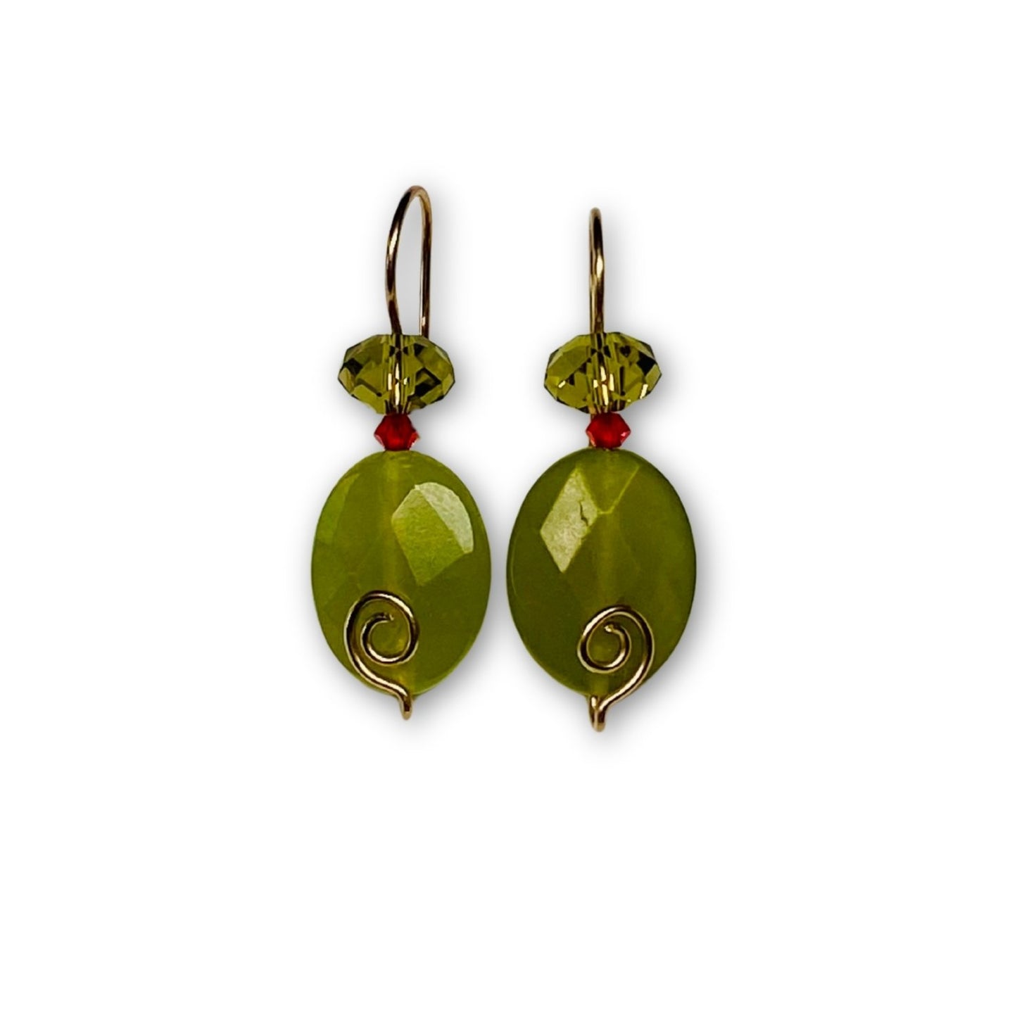 Gold-filled oorbellen met peridot